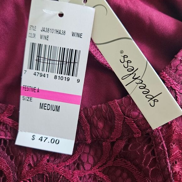 Speechless Wine Red Eyelash Lace Mini Dress Women's Medium Witchy Vamp High Neck - Picture 8 of 10